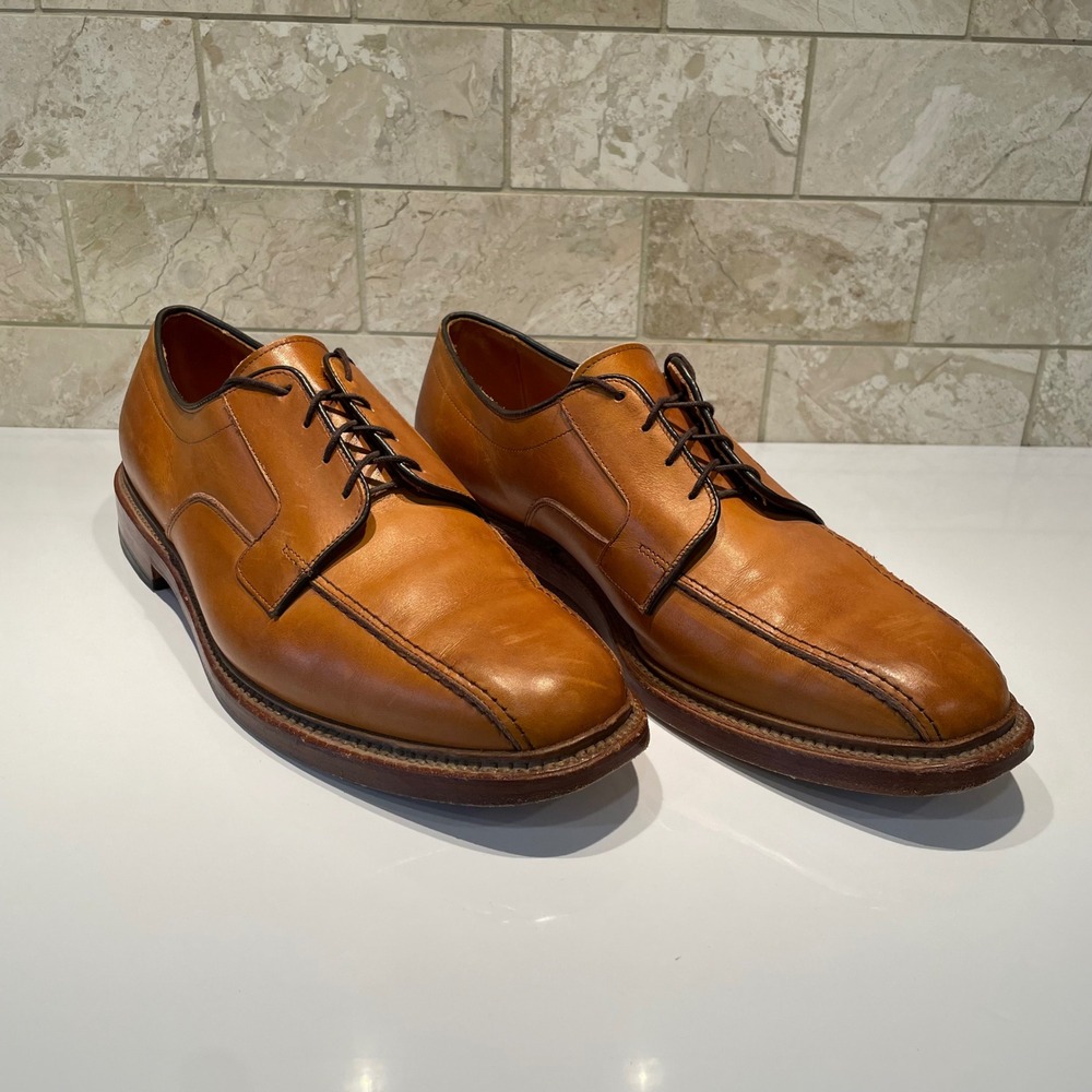 Allen Edmonds Hillcrest Mens 10.5 D Dress Shoes Leather Bicycle Toe Cognac 5954